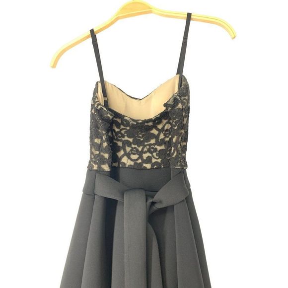 Womens Uptown American Special Event Dress Small 4/6 Scuba Black 5120 Lace - Picture 7 of 8